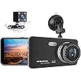 Dash Cam for Car Front Rear Dual Car Camera 4" IPS 1080 Driving Recorder 170°Wide Angle with Backup Camera,G-Sensor, WDR Loop