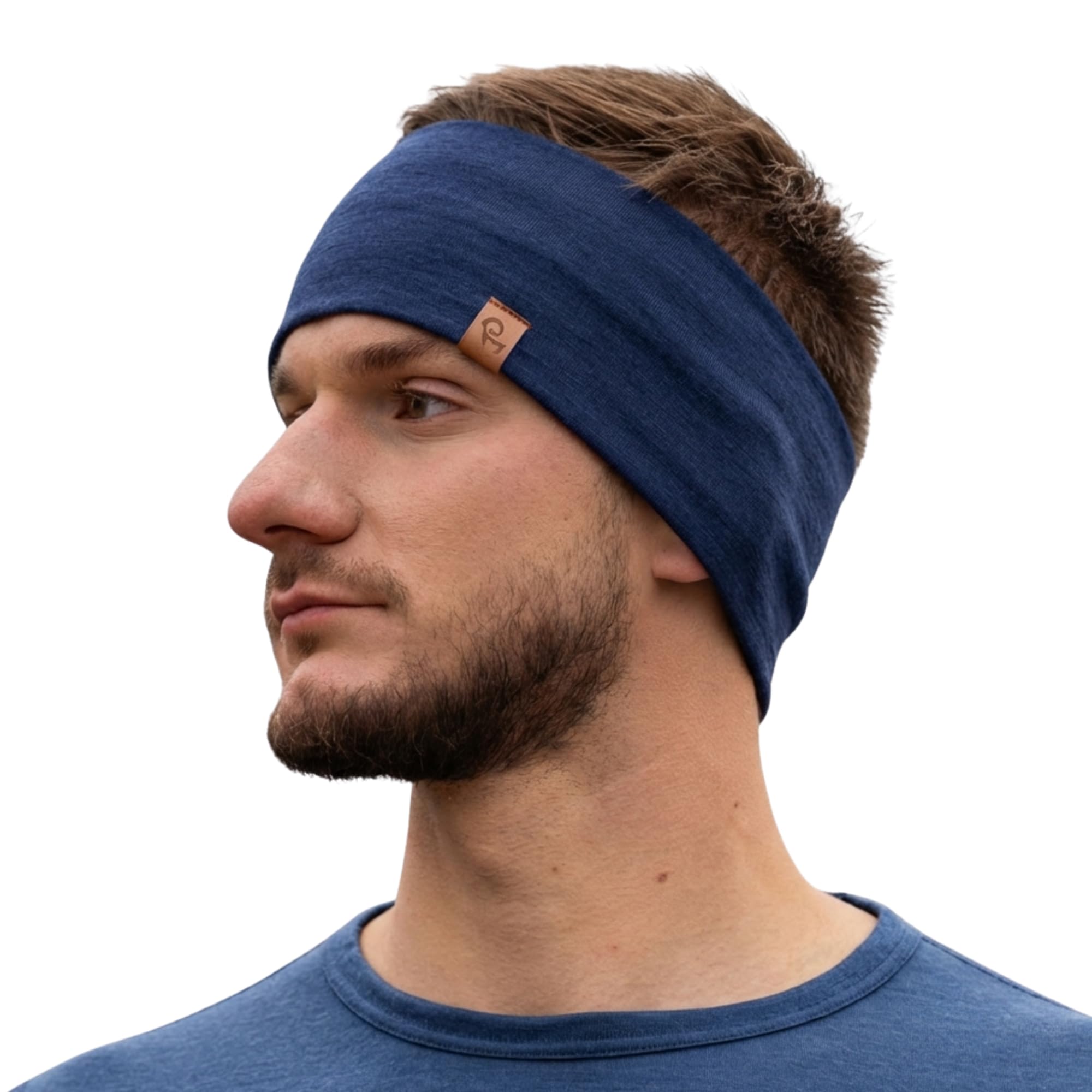 menique 100% Merino Wool Headband Men & Women – Sports Sweatband,Thermal Wool Ear Warmer, Sweat Band, Workout Hairband for Running, Cycling, Yoga, Hiking, Gym, Long Hair (Denim)