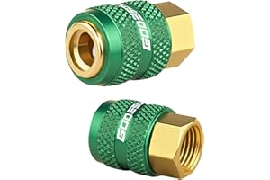 GODESON 2-Pack Locking Air Chuck, 1/4" FNPT All Metal Lock on Tire Chuck Quick Connect Tire valve, Closed Flow Green Inflator Nozzle for Air Compressor & Pressure Gauge-150PSI