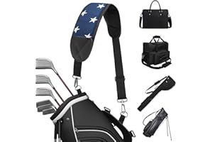 BAIRBRE Golf Bag Strap Replacement Golf Bag Shoulder Strap Adjustable Single Padded Shoulder Strap Waterproof Golf Bag Backpack Straps (Blue-Stars)