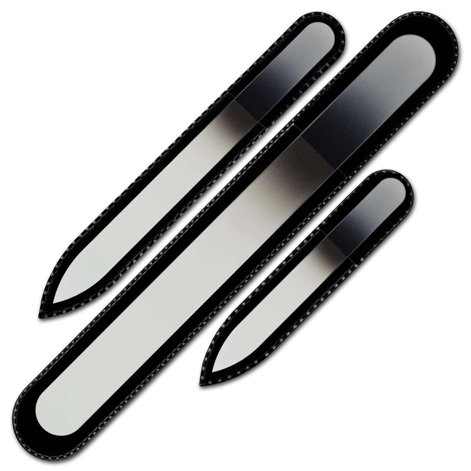 Mont Bleu Gift Set for Men of 3 Glass Nail Files in Pouch - Handmade Gifts for Men - Glass Nail File Manicure & Pedicure Tools โ image 1