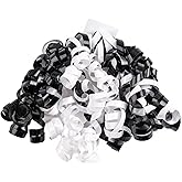 WRAPAHOLIC 12-Count Self-Adhesive Curly Bows Gift Wrap Accessory - Black/White Curly Bows, Perfect for Christmas, Birthday, Holiday, Party Favors Decorations