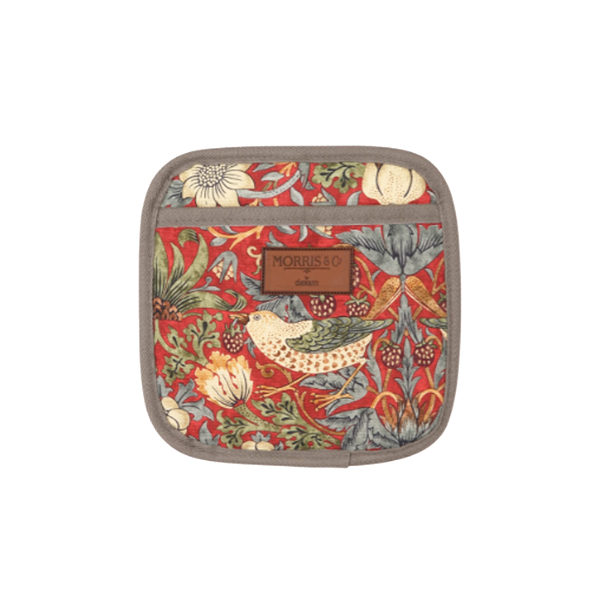 Morris & Co Strawberry Thief Pot Grab - Red