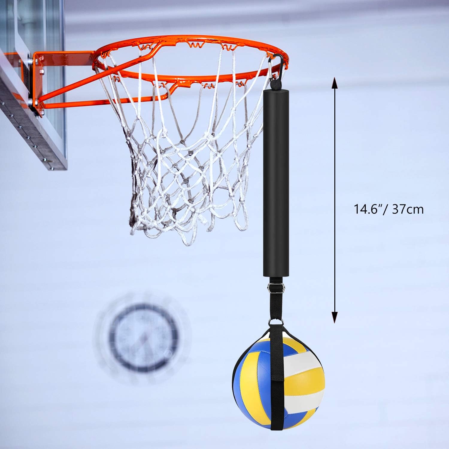 TOBWOLF Volleyball Spike Trainer, Volleyball Spike Training System for Basketball Hoop, Volleyball Equipment Training Aid Improves Serving, Jumping, Arm Swing Mechanics and Spiking Power : Sports & Outdoors