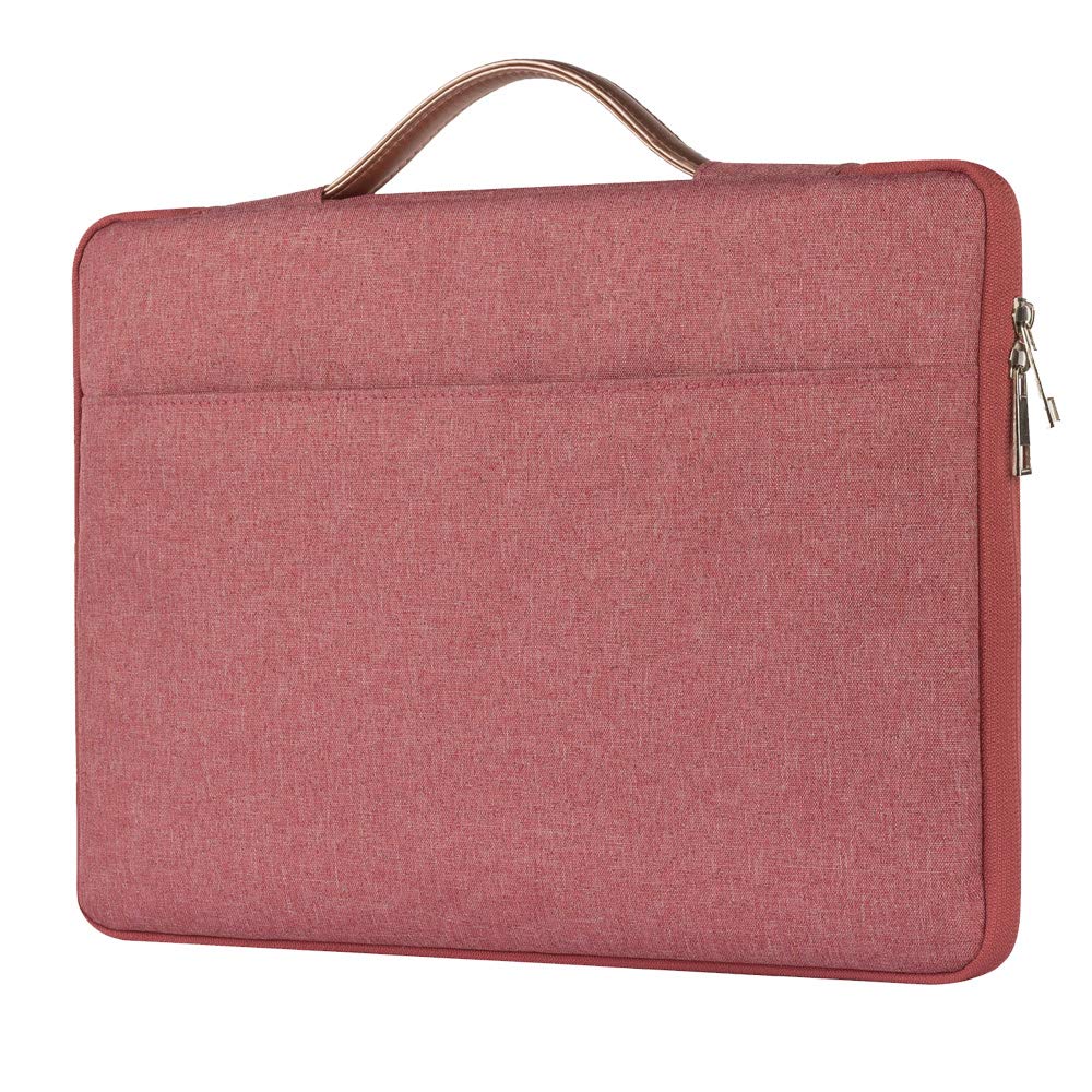 FINDING CASE Laptop Sleeve Compatible Macbook Air 11" /11.6 inch Model: A1370 A1465 /12 inch A1534 - Shockproof Notebook Bag Carrying pouch Case with Leather Handle (rose gold)