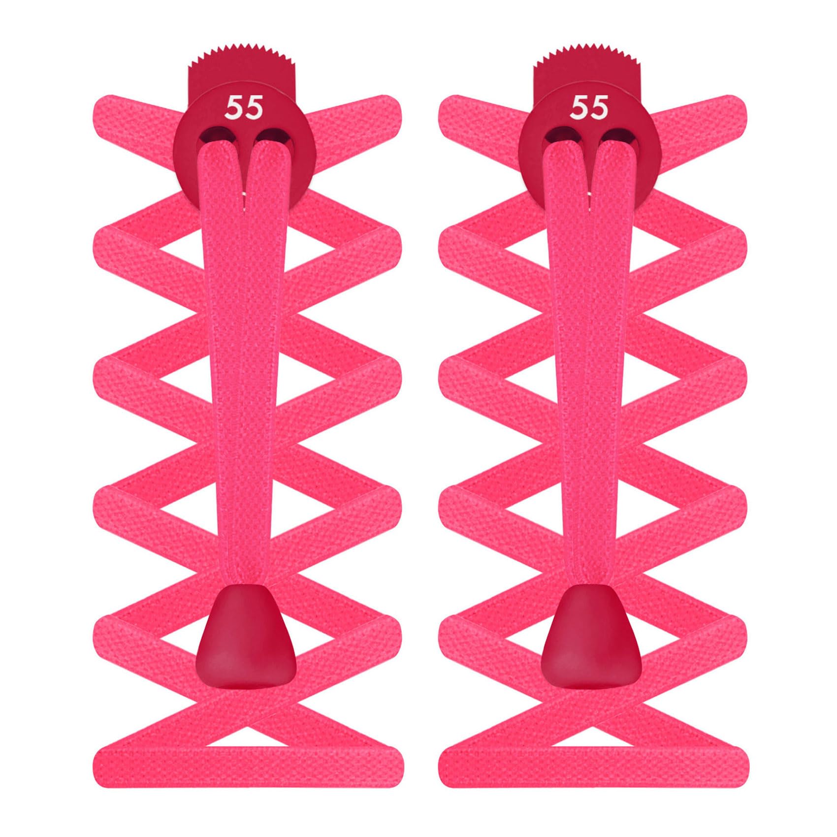 55 Sport FLAT Elastic Lock Shoelaces (Neon Pink)