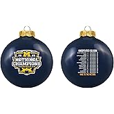 Tree Trophy NCAA Michigan 2023 College Football National Champions Ornament -3 1/4" Glass Ball Tree Ornament-2 Sides-Blue