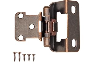 DONANIM 1/2" Overlay Partial Wrap Bronz Cabinet Hinges, Oil Rubbed Bronze Self Closing Cabinet Hinge for Kitchen Cabinet Doors,20 Pack (10 Pairs)