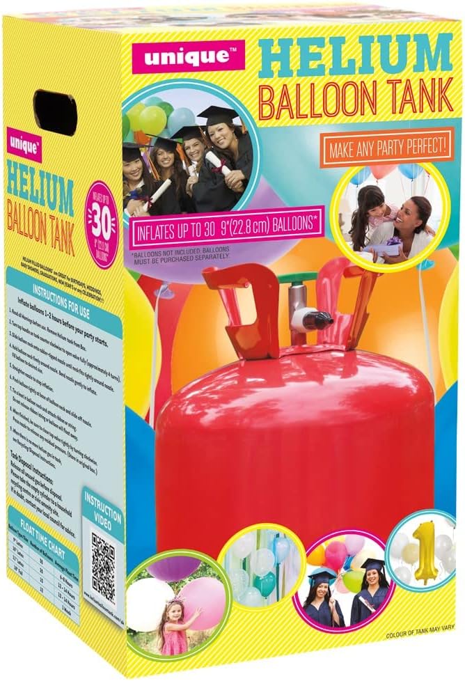 Unique Helium Canister Fills Up To 30 Balloons Brand New