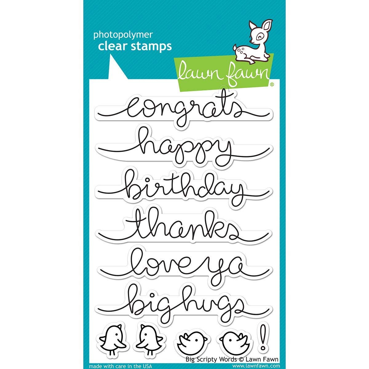 Lawn Fawn Big Scripty Words 4"x6" Clear Stamps LF1171