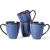 MONITO 17 OZ Coffee Mugs Set of 4, Large Ceramic Coffee Mugs，Modern Coffee Mugs Set with handle for Tea/Latte/Cappuccino/Milk/Cocoa, Funny Tea Cups for Office and Home, Engagement Gifts.