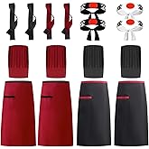 Adboros 16pcs 4set Hibachi Chef Costume Accessories Chef Costume Adult Set Chef Hat and Apron, Japanese Headband & Tie, Hibachi Chef Outfit for Halloween Party, Hibachi Party and BBQ Party Decor