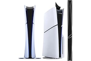 ZJRUI for PS5 Slim Console Middle Skin, Anti-Scratch PS5 Middle Strip Skin Compatible with Playstation 5 Slim Disc/Digital Edition, Vinyl Protection Sticker Strip Film for PS5 Slim (Black)