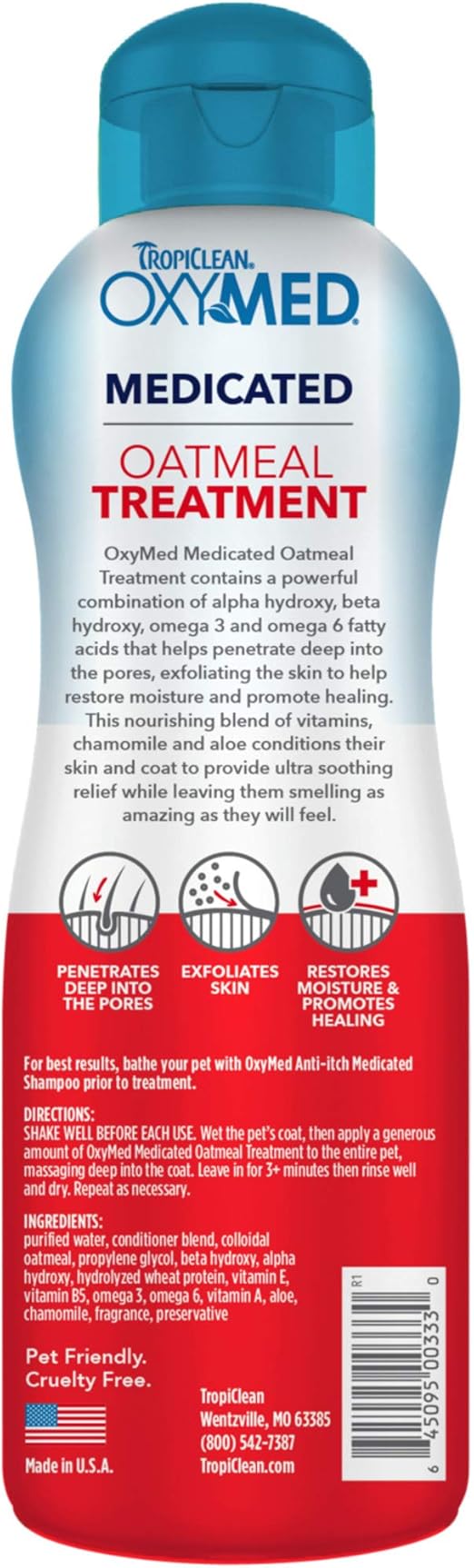 tropiclean oxymed oatmeal treatment