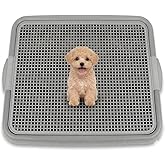UPIT Puppy Potty Tray with Mesh &ndash; Dog Pee Pad Holder for Small Dogs &amp; Puppies, Indoor Dog Potty Training Toilet, Plastic Leak-Proof Dog Potty Tray (Small - 20 x 16 in)