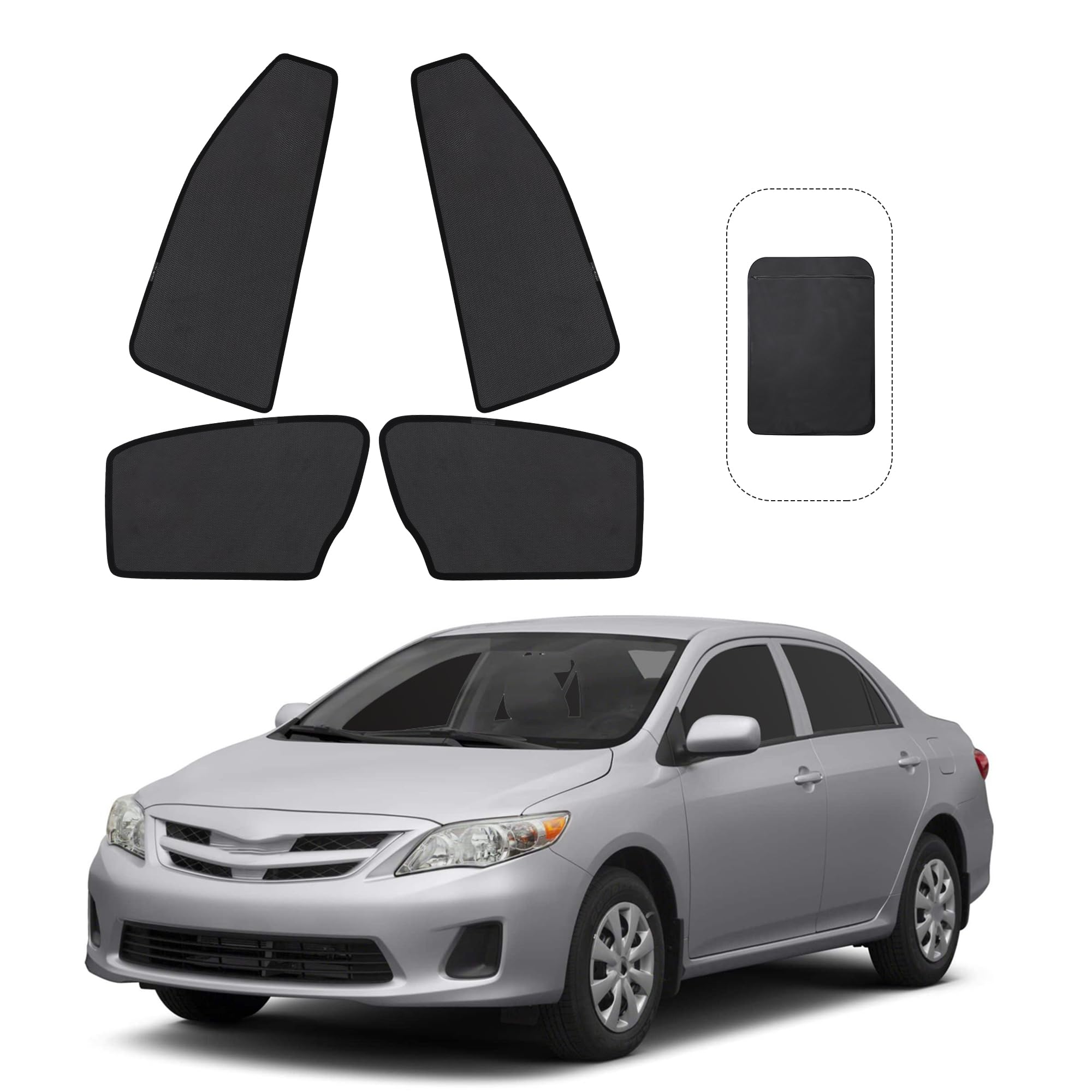 Photo 1 of Fannyc Front Side Half Window Shade Foldable Custom Fit for Toyota Corolla 2009-2013 Car Window Shades for Side Window Sun Shade UV Protection Heat Insulation for Camping Sleeping 4PCS