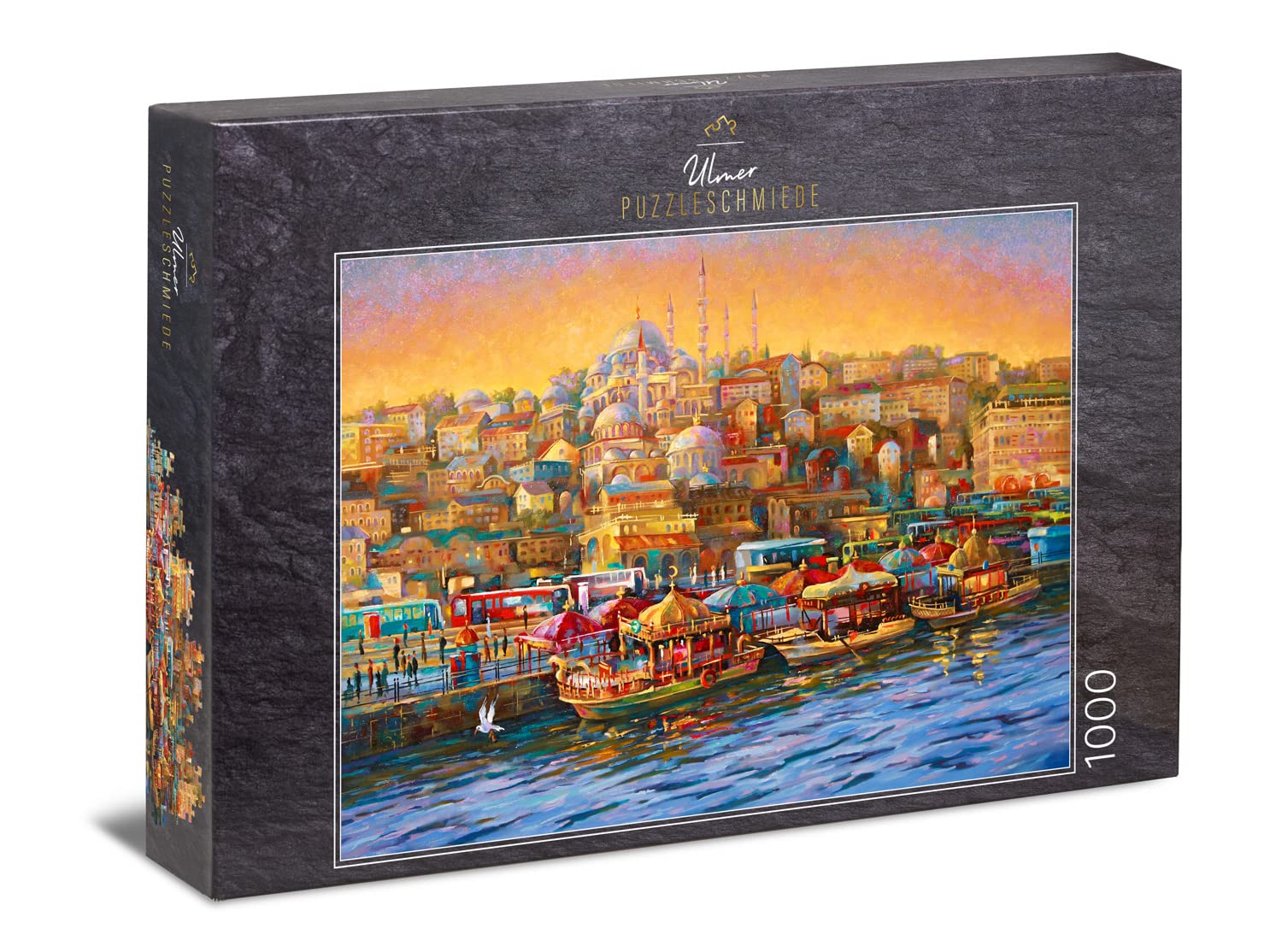 Ulmer Puzzleschmiede - Puzzle "Picturesque Istanbul": 1000 pieces jigsaw puzzle - Oriental painting of the historic city of Istanbul on the Bosporus