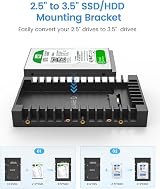5 Packs ORICO 2.5 to 3.5 SSD HDD Drive Bay Adapter SATA III Caddy Bracket Tray view 2