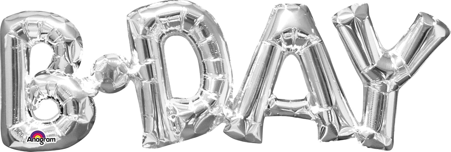 Amscan 3310201 Phrase: 'Birthday' Silver, Large