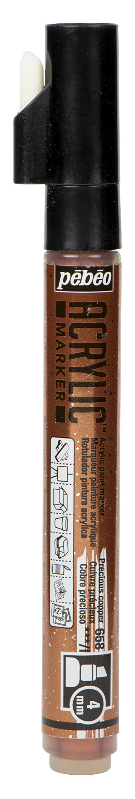 Pebeo DecoMarker B4, Acrylic, Precious Copper, 14.5 x 1.5 x 1.5 cm