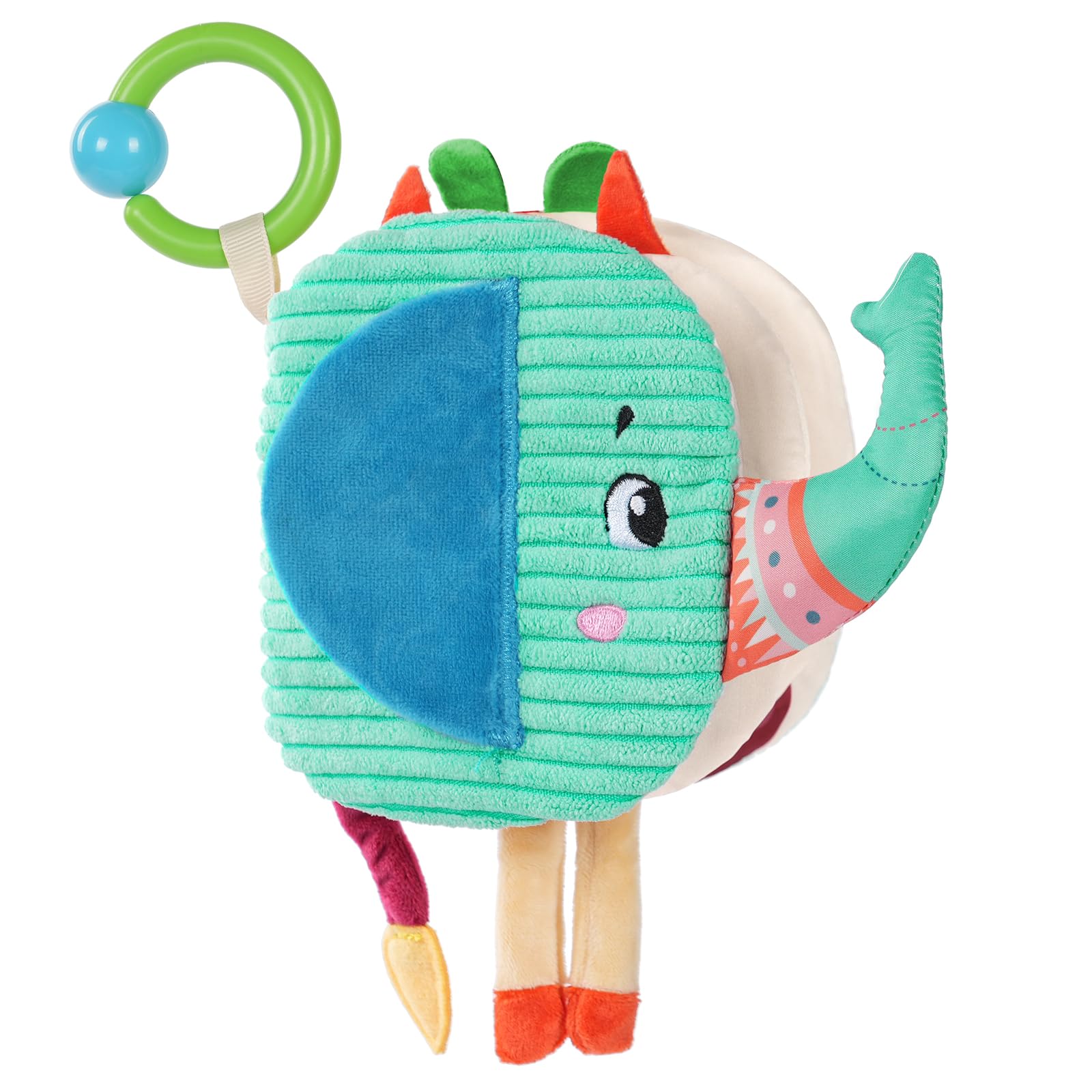 Baby Soft book, Cloth Quiet and Elephant Tails Sensory for Toddlers and Early Learning