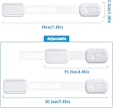 ECHOCUBE Cupboard Locks 10 Pack Adjustable Baby Proof Cabinet Locks White view 2