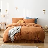 Cottonight Pumpkin Comforter Set King Rust Terracotta Bedding Set Burnt Orange Solid Pumpkin Brown Blanket Quilts Soft Breathable Rust Caramel Comforter Set for King Bed