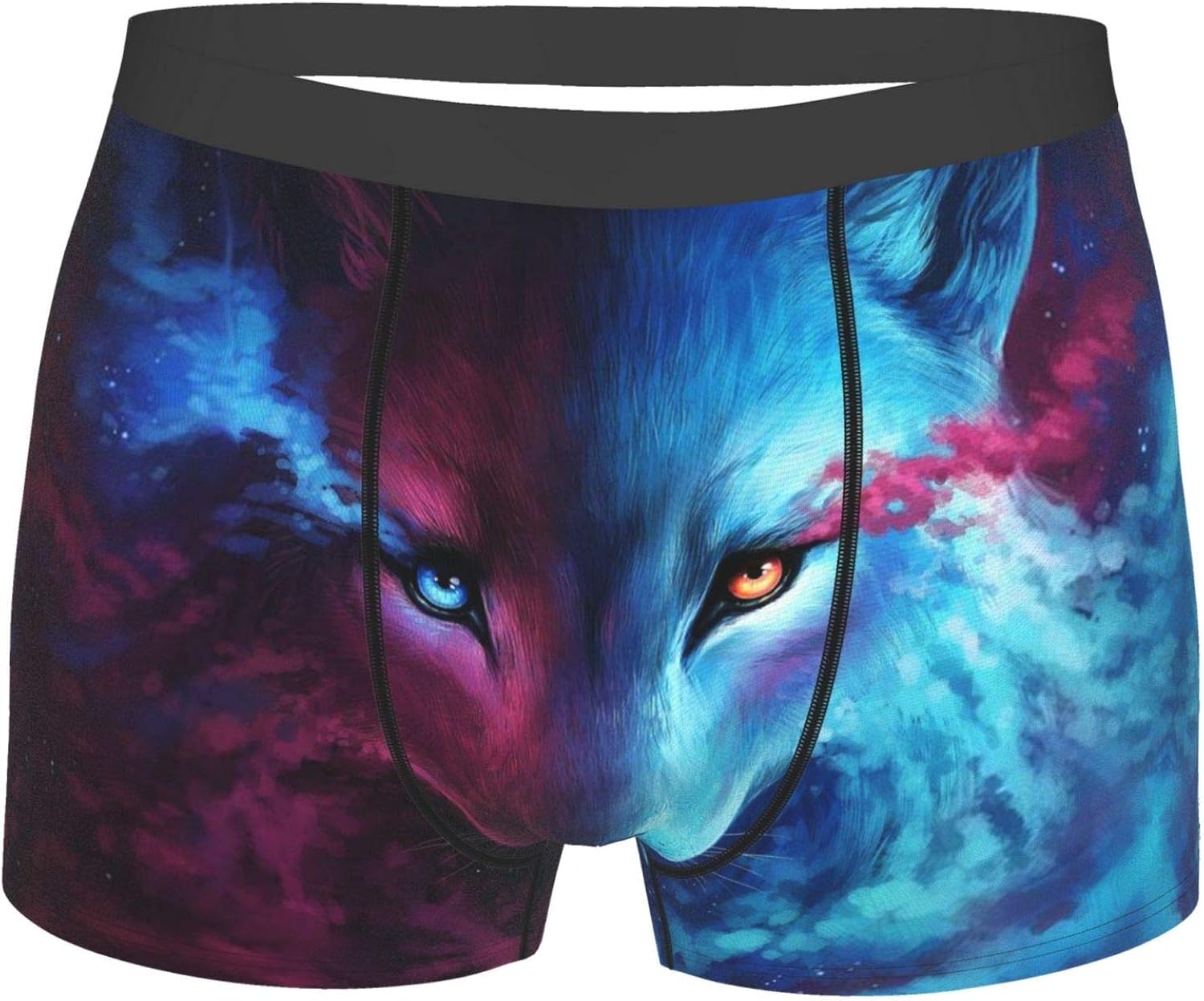 Where Light And Dark Meet Galaxy Wolf Mens Boxer Briefs Underwear