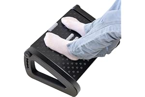SEBIDER Adjustable Foot Rest for Under Desk at Work, Ergonomic Foot Stool with Massage Rollers, 6-Tilt & 25 ° Angle Adjustment for Home, Office