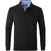 SWISSWELL Long Sleeve Polo Shirts for Men collared Performance Golf Shirts Casual Workwear Office