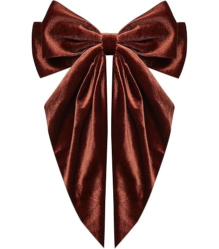 Amazon.com : Dark Red Velvet Large Hair Bow Long Tail Bowknot Hair