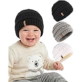 FURTALK Baby Beanie Winter Soft Warm Knit Hat 3 Pack Infant Toddler Slouchy Caps
