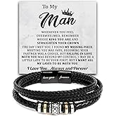 Xukaenus To My Man Bracelet Love You Forever, Bracelets Birthday Valentines Christmas Wedding Jewelry Gifts for Him, Boyfriend Gifts for Men, Bracelet for Husband, Romantic Gift for Man
