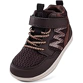 WateLves Toddler Little Kids Wide Barefoot Shoes Girls Boys Boots Breathable High Top Adjustable Strap Sneakers Lightweight Sport Athletic Zero Drop