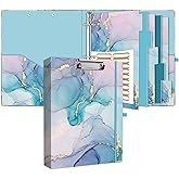 Lateefah 3 Ring Binder, 1 Inch Binder Organizer for Letter Size(8.5'' x 11'') with 5-Tab Dividers and Pockets, File Folders with Low Profile Clipboard for Office, School Supplies