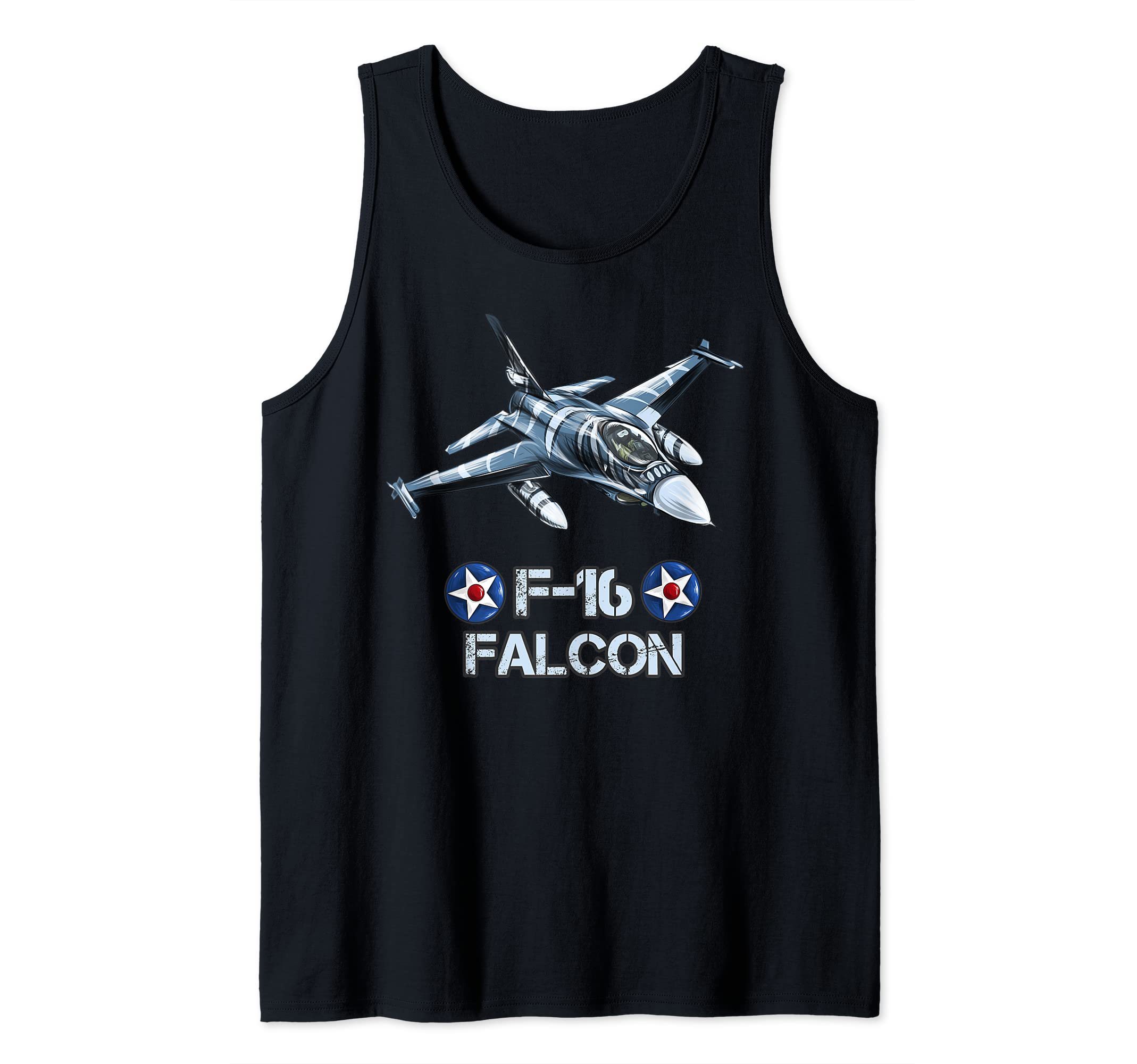 American Military Airforce Aircraft Fighter F16 Falcon Jet Tank Top