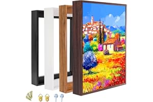 SUNWES Canvas Floater Frame for 1” to 1 1/4” Deep Gallery-Wrapped Canvas, Modern Wood-Look Floating Frame for Finished Wall Art, Oil Paintings for Gallery Bedroom Studio, Made in USA​(Black,16x20inch)