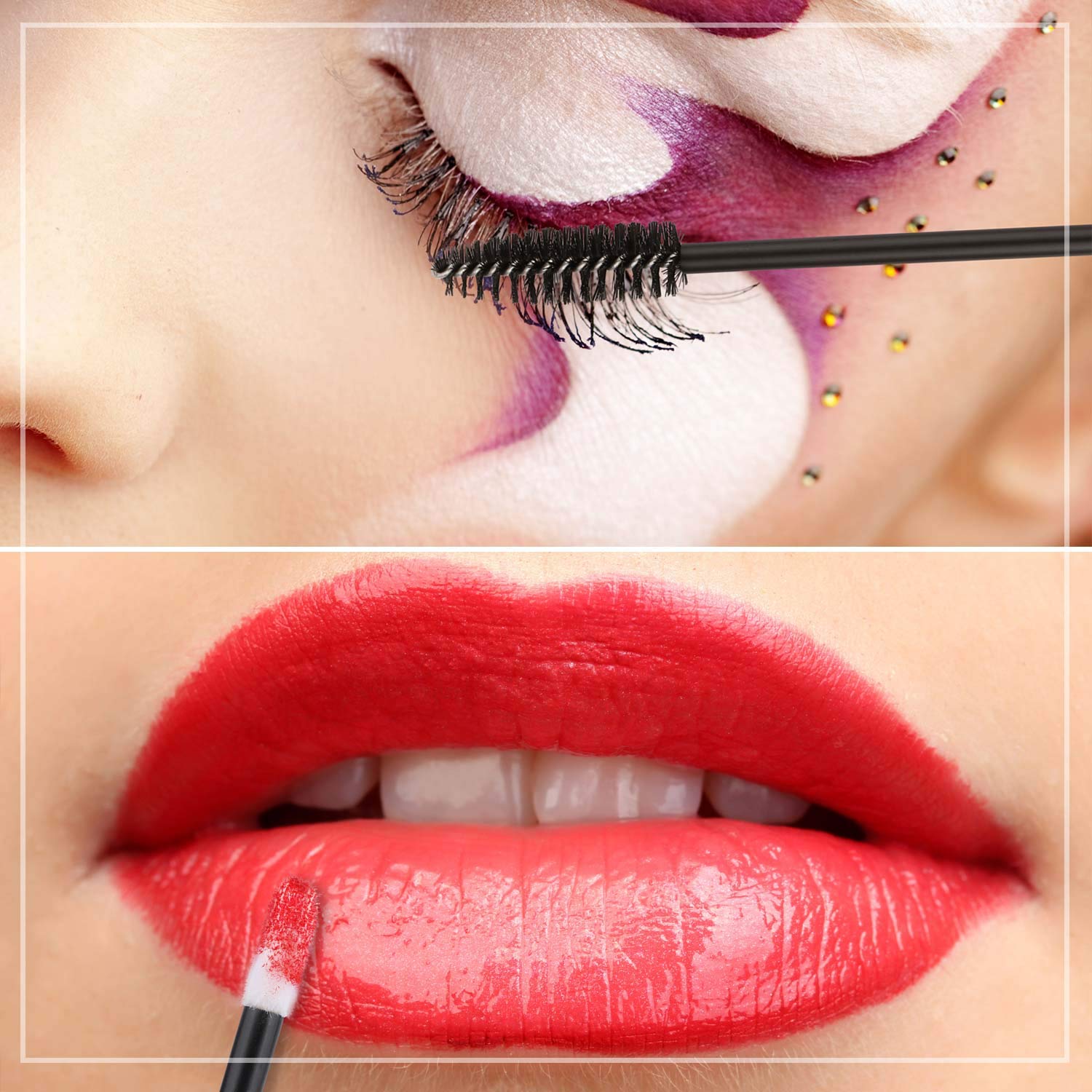 Tbestmax 200 Disposable Mascara Wand Spoolies and Lip Brushes, Lipstick Lipgloss Applicator for Eyebrow Eyelash Extension Makeup Kits: Beauty