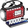 PRUNUS 10000mAh Hand Crank Radio Solar, Battery Powered and USB Charging Emergency Radio, NOAA Weather Radio AM/FM/SW, Torch& Reading Light, SOS Alarm, Power Bank, Compass for Camping 924