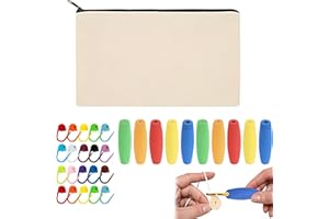 Ergonomic Crochet Hook Handle Set 10 EVA Foam Grips for 2mm–10mm Crochet Hooks with 20 Stitch Markers and Storage Bag Soft No