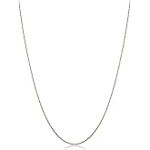 Kooljewelry Womens Chain Classic - 10k Rose Gold Dainty Rope Chain Necklace