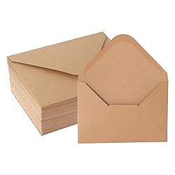 V-flap Kraft Envelopes, 50 Pack, 4 x 6 Inch, A4