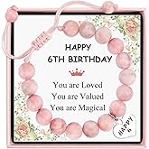 Juesly Birthday Gifts for Girls, Beaded Bracelets for 4 5 6 7 8 9 10 11 12 13 18 Year Old Girl Birthday Gifts, Adjustable Stone/Pearl Bracelet for Daughter Granddaughter Niece