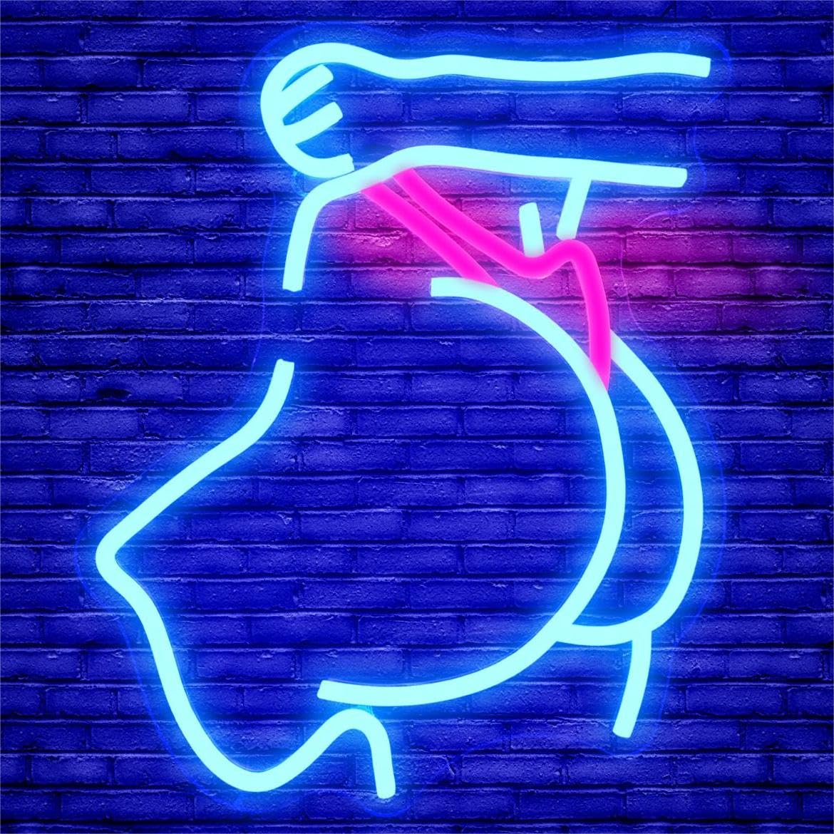 Photo 1 of Lady Back Neon Sign for Wall Decor Dimmable Lady Neon Signs for Man Cave Butt Shaped Sexy Led Sign for Bedroom Neon Woman Sign Girl Neon Bar Signs for Home Bar Bedroom Club Party Decor