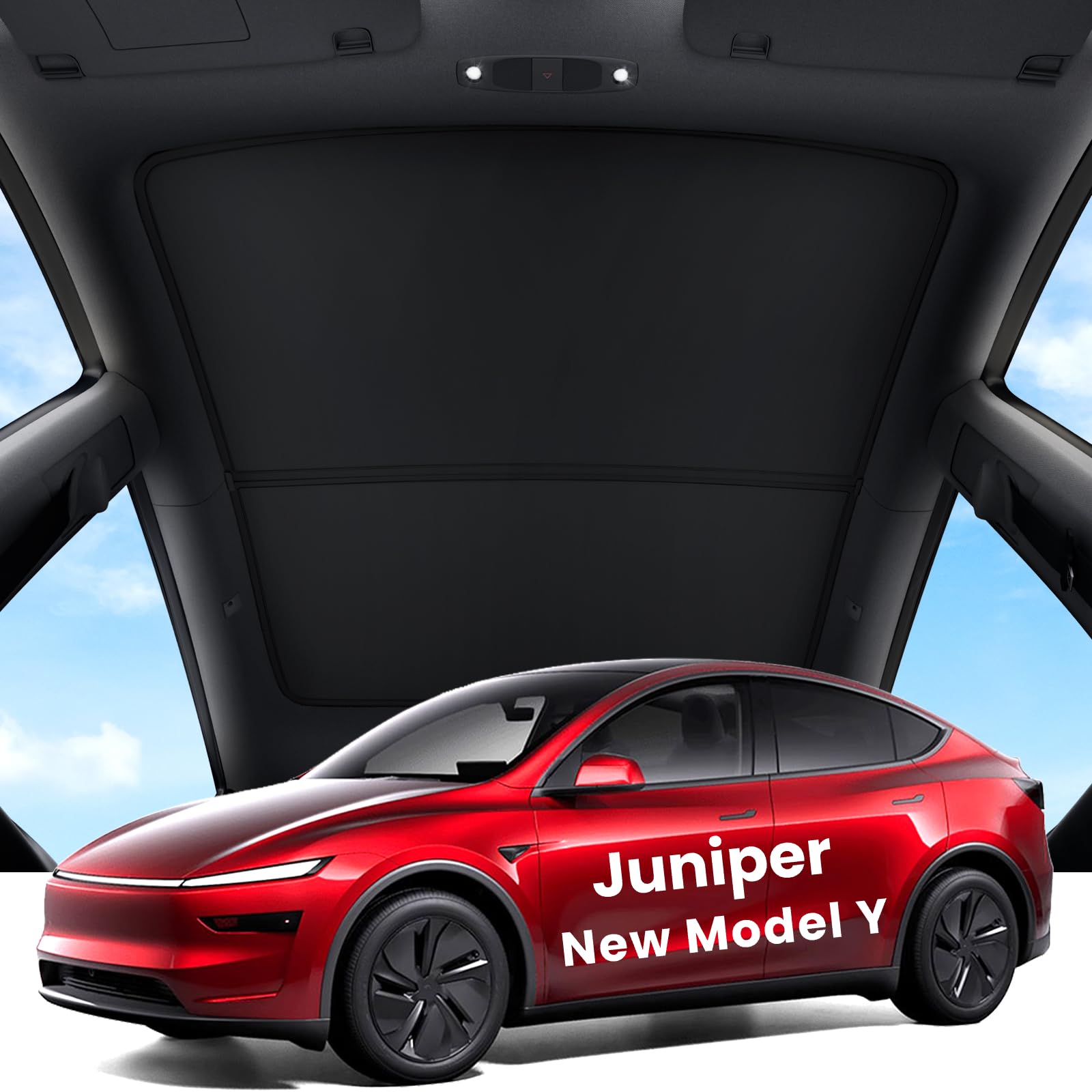 REEVAA Tesla Model Y Juniper (2026-2025) Sunshade Roof Accessories, Black