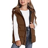 Adigau Boys Girls Hooded Puffer Vest Sleeveless Warm Jacket Stand Collar Windproof Coat Soft Quilted Vests 3-11 Years