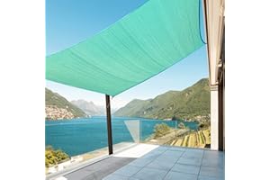 Amagenix Sun Shade Sail 8'X10' Curved Edge Outdoor Shade Canopy Turquoise Breathable 95% UV Block Shade Cloth for Patio Garden Backyard (We Make Custom Size)