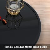 PHI VILLA Folding Outdoor Side Table - Black Tempered Glass, 46x46cm view 4