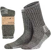 VENSHE Alpaca Wool Crew Socks for Women and Men, Cushioned Terry Warm Socks, Thermal Thick Merino Blend Camping Socks