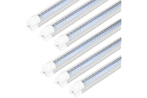 hykolity 6 Pack 4FT LED Shop Light,40W, 5200LM, 6500K Super Bright White,V Shape Integrated T8 LED Tube Light,4 Foot Linkable Shop Lights with Built-in ON/Off Switch for Garage,Warehouse,Workshop